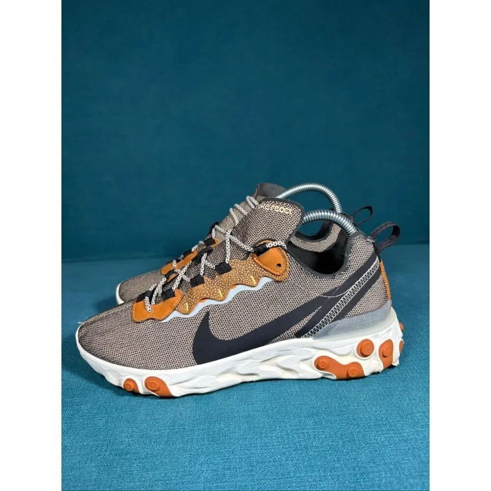 Nike React Element 55 Grey Orange Black Running Shoes women’s 7.5